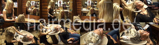 357 Celia by SarahS backward shampoo long thick blonde hair by long haired blondie