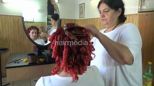 6219 Four girls: MilicaS redhead shampoo by barber, haircut vintage wetset