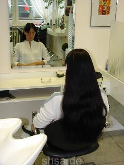 611 Katharina longhair teen complete shampoo and wetset by white apron barberette