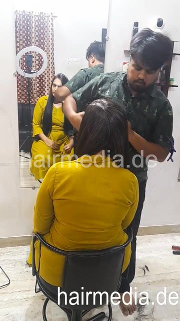 9149 Cute Model Sima Long Straight Silky Haircutting by barber
