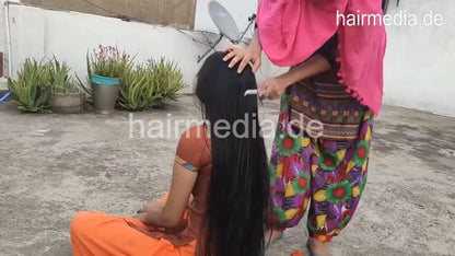 9149 Forced Long Hair Shampoo In Cold Weather outdoor