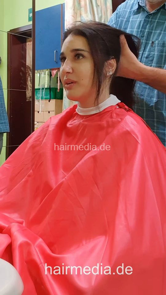 AnissaK long hair second session forward wash by barber pre wetset - facecam vertical video