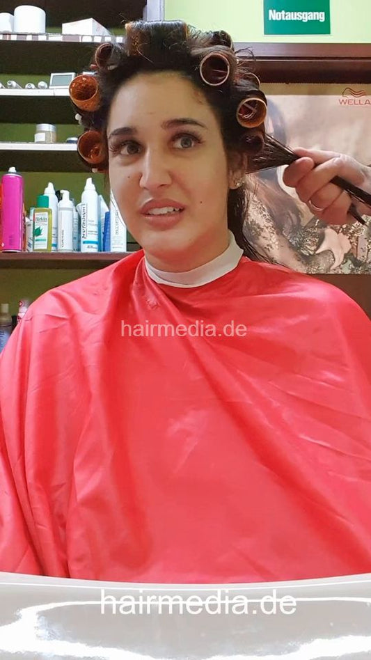 AnissaK long hair second session wetset by barber thick hair facecam vertical