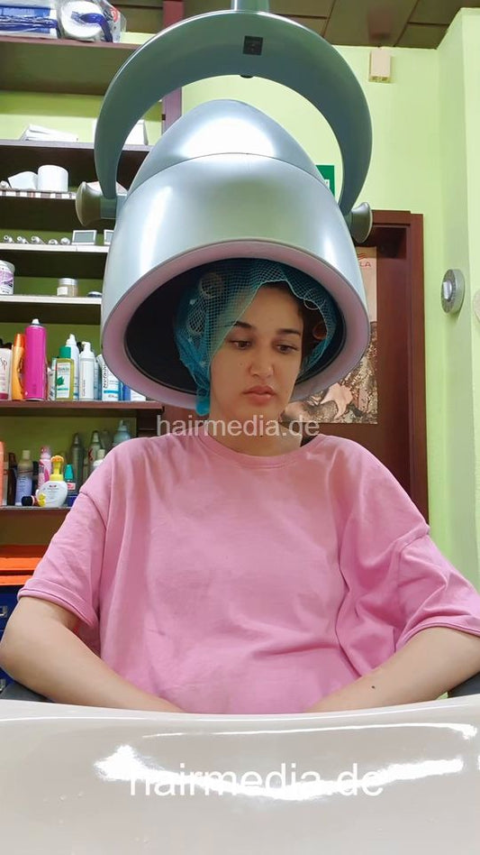AnissaK long hair second session wetset by barber thick hair facecam vertical