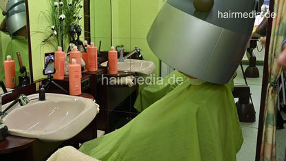 6230 BirgitG mature lady wetset metal rollers wetset and dryer video