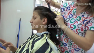 8402 Bojana chewing teen 1 undercut in barbershop by female barber JelenaB