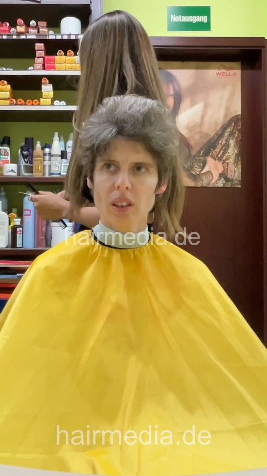1256 CarolaT 2024 session 4 dry haircut by barberette Zoya, multicaped vertical video