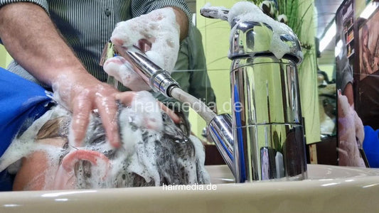 1256 Christiane 1 forward hair ear and face shampooing by barber - bowlcam