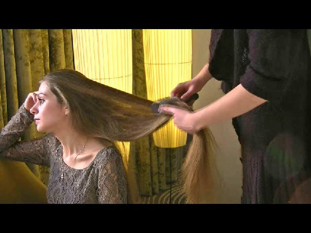 Christine xxl long hair hotel room brushing by Anabelle