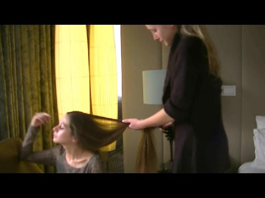 Christine xxl long hair hotel room brushing by Anabelle