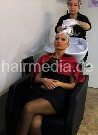 134 Jessy (client) by Jessy (barberette) in perm rollers backward shampoo