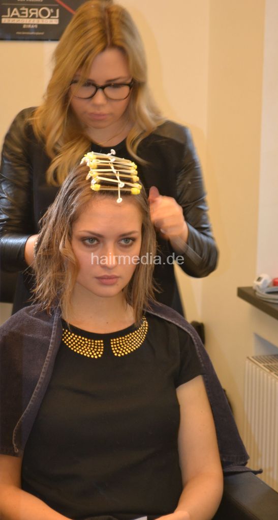 Olga teen first salon backward shampoo and perm
