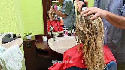 Emmi, teen thick hair faked buzz headshave Oster classic 76