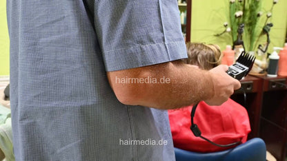 Emmi, teen thick hair faked buzz headshave Oster classic 76