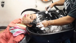 9149 Heavy Shampoo Backward At Salon Of Model A With Makeup