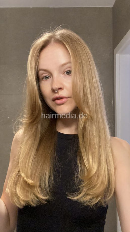 NataLi self hairwash forward and blow out Ukrainian Model