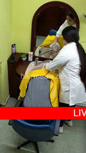 Load image into Gallery viewer, 1249 Fatima in white apron doing male client ceiling cam video