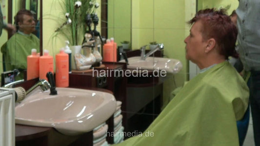 2303 short hair barberette JacquelineF 3 by salonbarber under the dryer