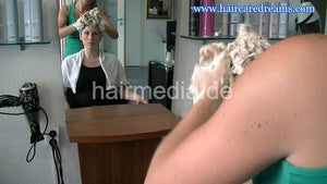 1213 Janka 2 salon forwardshampoo fresh styled hair ear and face by mature barberette