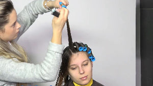 210221 Two Barberettes Salon Hair Day, Jessy First Roller Set by Simi