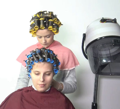 210221 Two Barberettes Salon Hair Day, Jessy First Roller Set by Simi