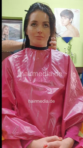 2303 KatharinaM 2 by salonbarber Oster trial and trim in red cape and multicaping  - vertical video