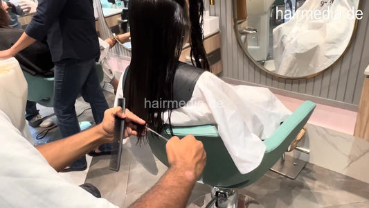 9149 Long Hair Butterfly Haircutting Of Nepalese Model Kusum