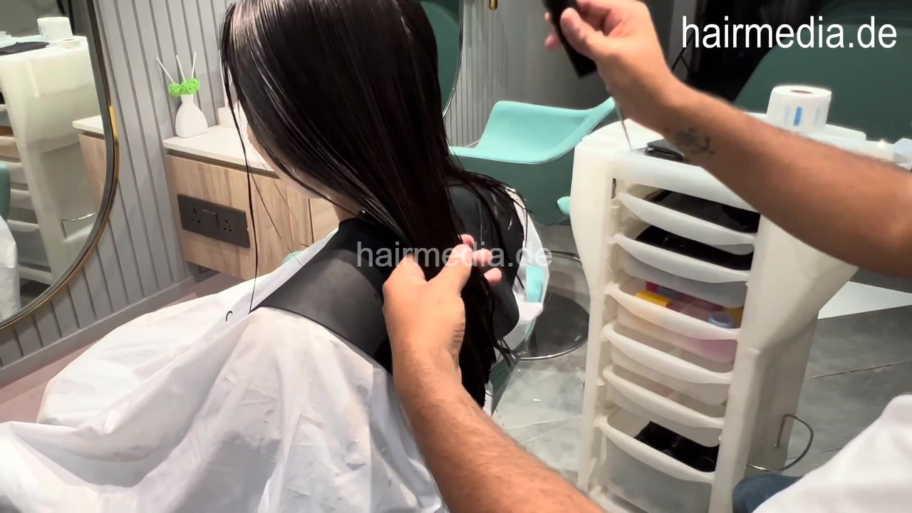9149 Long Hair Butterfly Haircutting Of Nepalese Model Kusum
