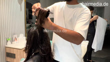 将图片加载到图库查看器，9149 Long Hair Butterfly Haircutting Of Nepalese Model Kusum
