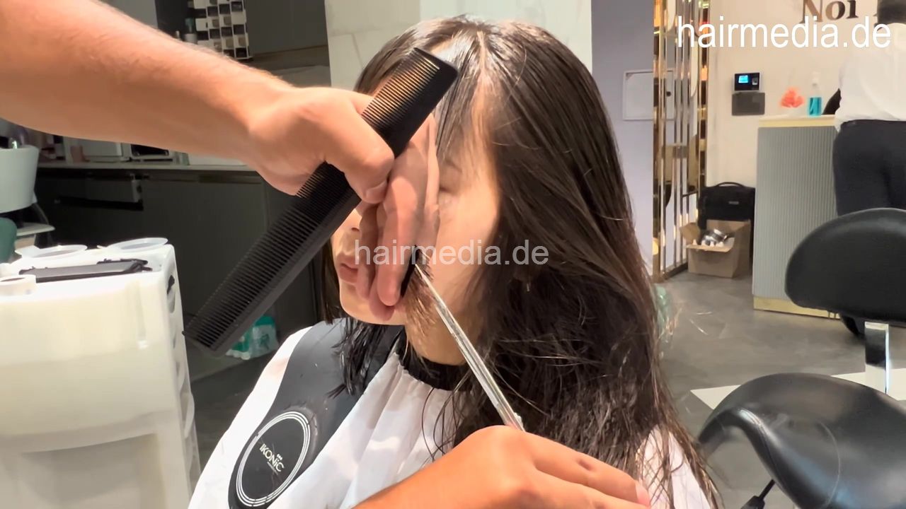 9149 Long Hair Butterfly Haircutting Of Nepalese Model Kusum