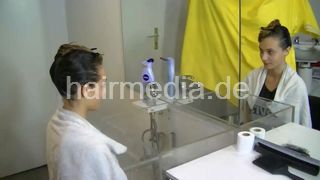 Maggy by Melody forward face and hair shampooing yellowcape dying apron transparent sink