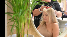 Load image into Gallery viewer, 1238 MariaB blonde hair shampoo, blow and curly style