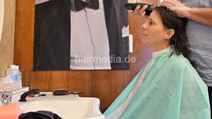 1238 MelanieGr 2 buzz and grey hair removal by barber