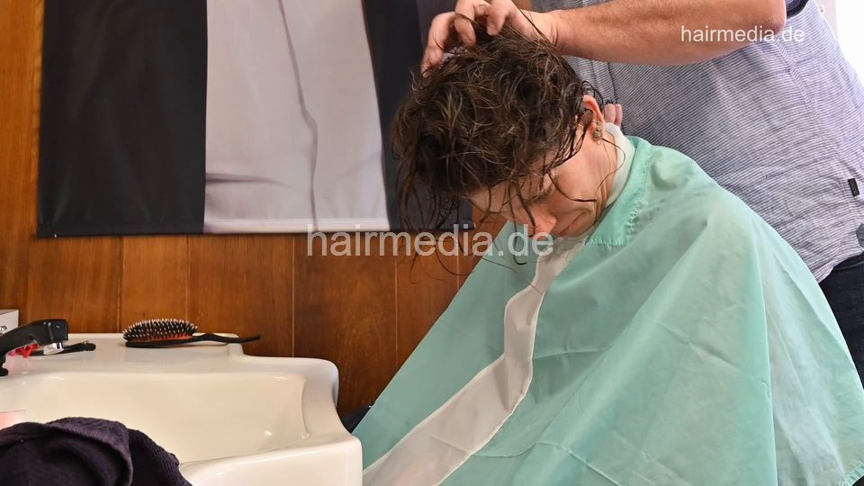 1238 MelanieGr 2 buzz and grey hair removal by barber