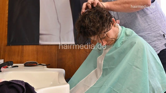 1238 MelanieGr 2 buzz and grey hair removal by barber