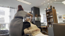 Cargar imagen en el visor de la galería, 1233 MicheleH at hairdresser shampoo, haircut and blow