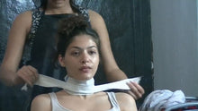 Cargar imagen en el visor de la galería, 1213 Riya by Domenica Melody Barberette face and hair shampooing with soap blue PVC cape