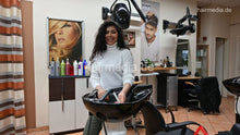 Laden Sie das Bild in den Galerie-Viewer, 1220 Nasrin by barber backward shampooing thick curly hair and blow