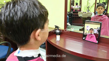 Charger l&#39;image dans la galerie, 2308 Niklas 2 young boy buzz and cut by barber, mom controlled