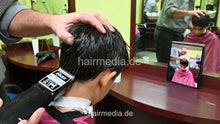 Charger l&#39;image dans la galerie, 2308 Niklas 2 young boy buzz and cut by barber, mom controlled