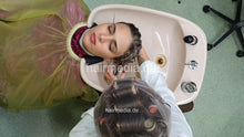 Laden Sie das Bild in den Galerie-Viewer, 1254 Nora by LisaMW haircut and shampoo in curlers and white apron - ceilingcam