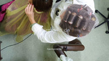 Load image into Gallery viewer, 1254 Nora by LisaMW haircut and shampoo in curlers and white apron - ceilingcam