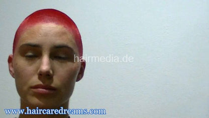 Oliya forced buzzcut by Melody in dyeing apron