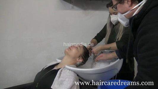 Sarasa - complete video: backward shampoo, bowl haircut, second haircut, rollerset, bleaching, dying, haircut, perm, short perm