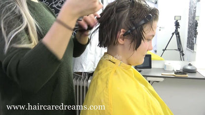 Sarasa - complete video: backward shampoo, bowl haircut, second haircut, rollerset, bleaching, dying, haircut, perm, short perm