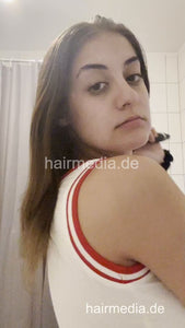 1076 TatjanaFr self shampooing at home over bath tub and styling 230907