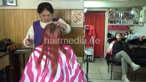 Slobodanka - teen, also with very thick and red hair. Shampooed by me. Haircut and wetset. We had her already as a model