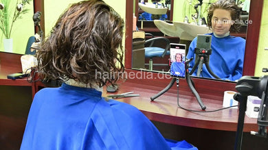 1243 XeniaM 6 wet haircut and blow by barber, multicaped