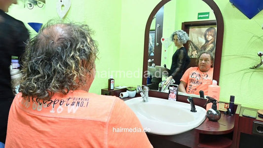 2305 curly Sven 2 by Charlene in rollers backward shampooing and curly style