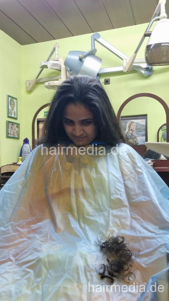 2303 Indian Rapunzel barberette Swati by salonbarber shampoo and blow dry  vertical video